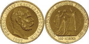 100 Korona Австро-Венгрия (1867-1918) Золото Франц Иосиф I (1830 - 1916)