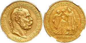 100 Korona Австро-Угорщина (1867-1918) Золото Франц Иосиф I (1830 - 1916)