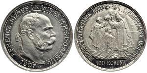 100 Korona Австро-Венгрия (1867-1918) Платина Франц Иосиф I (1830 - 1916)