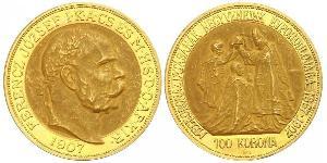 100 Korona 奥匈帝国 (1867 - 1918) 金 弗朗茨·约瑟夫一世 (1830 - 1916)