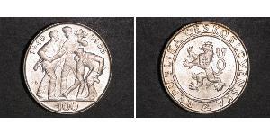 100 Krone Cecoslovacchia  (1918-1992) Argento 