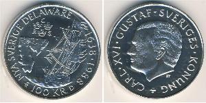 100 Krone Svezia Argento 