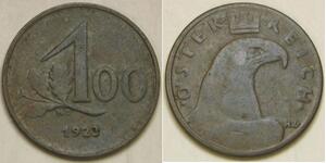 100 Krone First Austrian Republic (1918-1934) Bronze 
