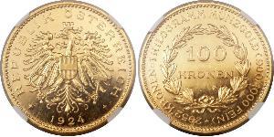 100 Krone Geschichte Österreichs (1918-1934) Gold 