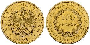 100 Krone Primera República de Austria (1918-1934) Oro 