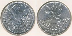 100 Krone Czechoslovakia (1918-1992) Silver 