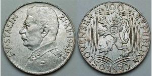 100 Krone Czechoslovakia (1918-1992) Silver Joseph Stalin