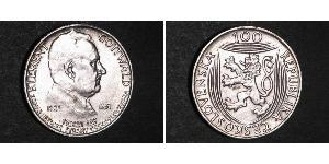 100 Krone Czechoslovakia (1918-1992) Silver 