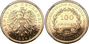 100 Krone 奥地利第一共和国 (1919 - 1934) 金 