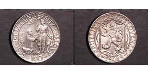100 Krone Czechoslovakia (1918-1992) 銀 