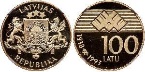 100 Lats Letonia Oro 