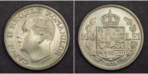 100 Lev Royaume de Roumanie (1881-1947) Nickel Carol II of Romania (1893 - 1953)