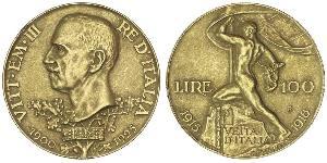 100 Lira Kingdom of Italy (1861-1946) Gold Vittorio Emanuele III (1869 - 1947)