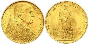 100 Lira Vatican (1926-) Gold Pope Pius XI (1857 - 1939)