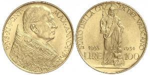 100 Lira Vatican (1926-) Gold Pope Pius XI (1857 - 1939)