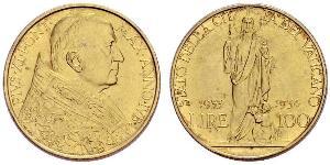 100 Lira Vatikan (1926-) Gold Pope Pius XI (1857 - 1939)