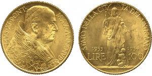 100 Lira Vatikan (1926-) Gold Pope Pius XI (1857 - 1939)