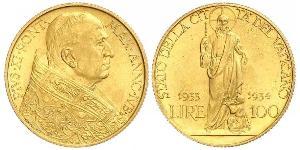 100 Lira Vatikan (1926-) Gold Pope Pius XI (1857 - 1939)