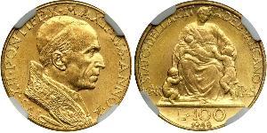 100 Lira Vatikan (1926-) Gold Pius XII  (1876 - 1958)