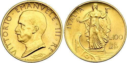 100 Lira Italien Gold/Platin Vittorio Emanuele III (1869 - 1947)