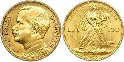 100 Lira Kingdom of Italy (1861-1946) Or Vittorio Emanuele III (1869 - 1947)