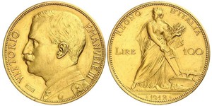 100 Lira Kingdom of Italy (1861-1946) Or Vittorio Emanuele III (1869 - 1947)