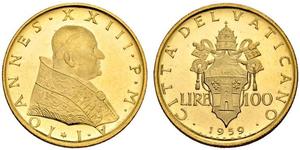 100 Lira Vatican (1926-) Or Jean XXIII