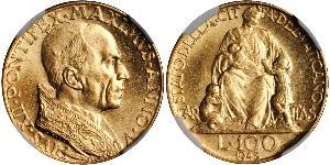 100 Lira Vatican (1926-) Or Pie XII (1876 - 1958)