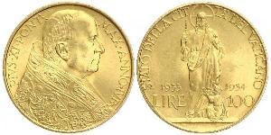 100 Lira Vatican (1926-) Or Pope Pius XI (1857 - 1939)