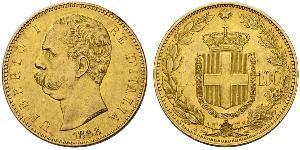 100 Lira Kingdom of Italy (1861-1946) Oro Umberto I (1844-1900)
