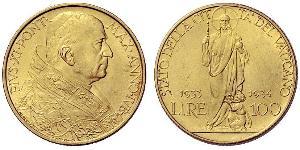 100 Lira Vatican (1926-) Oro Pope Pius XI (1857 - 1939)