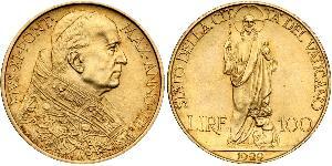 100 Lira Vatican (1926-) Oro Pope Pius XI (1857 - 1939)
