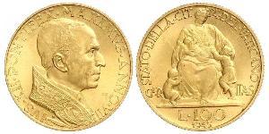 100 Lira Vatican (1926-) Oro Pío XII (1876 - 1958)
