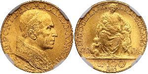 100 Lira Vaticano (1926-) Oro Papa Pio XII (1876 - 1958)