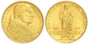 100 Lira Vaticano (1926-) Oro Pope Pius XI (1857 - 1939)