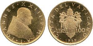 100 Lira Vaticano (1926-) Oro Papa Giovanni XXIII