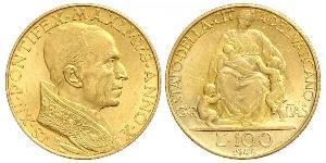 100 Lira Vaticano (1926-) Oro Papa Pio XII (1876 - 1958)