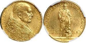 100 Lira Vaticano (1926-) Oro Pope Pius XI (1857 - 1939)