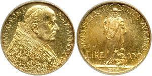 100 Lira Vaticano (1926-) Oro Pope Pius XI (1857 - 1939)
