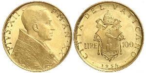 100 Lira Vaticano (1926-) Oro Papa Pio XII (1876 - 1958)