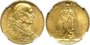 100 Lira Vaticano (1926-) Oro Pope Pius XI (1857 - 1939)