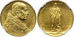 100 Lira Vaticano (1926-) Oro Pope Pius XI (1857 - 1939)