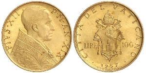 100 Lira Vaticano (1926-) Oro Papa Pio XII (1876 - 1958)