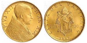 100 Lira Vaticano (1926-) Oro Papa Pio XII (1876 - 1958)