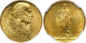 100 Lira Vaticano (1926-) Oro Pope Pius XI (1857 - 1939)