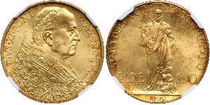 100 Lira Vaticano (1926-) Oro Pope Pius XI (1857 - 1939)