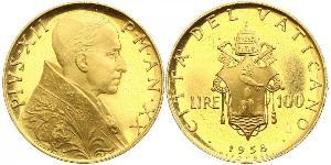 100 Lira Vaticano (1926-) Oro Papa Pio XII (1876 - 1958)
