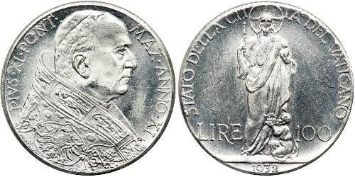 100 Lira Estados Pontificios (752-1870) Plata 