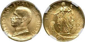 100 Lira Italie Platine/Or Vittorio Emanuele III (1869 - 1947)