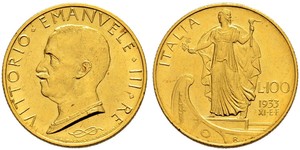 100 Lira Italia Platino/Oro Vittorio Emanuele III (1869 - 1947)